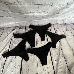 Five Pack Bundle of Black Thongs